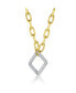 ფოტო #2 პროდუქტის 14k Gold-plated Elegant Chain With Glitterings Triangle Sterling Silver Pendant Necklace Cubic Zirconia