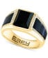 ფოტო #1 პროდუქტის EFFY® Men's Onyx & Diamond (1/4 ct. t.w.) Ring in 14k Gold-Plated Sterling Silver