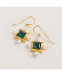 ფოტო #2 პროდუქტის GREEN QUARTZ CROSS EARRINGS