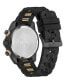 ფოტო #3 პროდუქტის Men's Hurricane Black Silicone Strap Watch 44mm