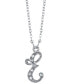 ფოტო #5 პროდუქტის Silver-Tone Crystal Initial Necklace 16" Adjustable