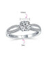 ფოტო #4 პროდუქტის 1CT Delicate Round Brilliant Cut Solitaire AAA CZ Engagement Ring For Women .925 Sterling Silver Promise Pave Split Infinity Band Customizable