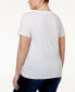 ფოტო #2 პროდუქტის Trendy Plus Size Perfect Logo Cotton T-Shirt