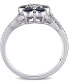 ფოტო #3 პროდუქტის Sapphire (4/5 ct. t.w.) & Diamond (1/6 ct. t.w.) Flower Ring in 10k White Gold