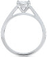 Diamond Cushion-Cut Cathedral Solitaire & Pavé Engagement Ring (5/8 ct. t.w.) in 14k White Gold