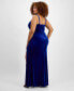 Фото #2 товара Trendy Plus Size Velvet Embellished Ruched Gown