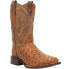 Dan Post Boots Alamosa Ostrich Embroidered Square Toe Cowboy Mens Brown Casual