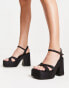 RAID Keiran platform sandals in textured black metallic - exclusive to ASOS