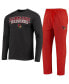 Men's Red, Heathered Charcoal Illinois State Redbirds Meter Long Sleeve T-shirt and Pants Sleep Set