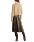 ფოტო #2 პროდუქტის Women's Cropped Wool Cable-Knit Aran Sweater