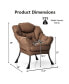 Фото #3 товара Modern Polyester Fabric Lazy Chair Single Sofa Chair w/ Side Pocket