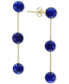 ფოტო #1 პროდუქტის EFFY® Lapis Lazuli (6mm) Triple Drop Earrings in 14k Gold