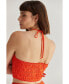 Women's Eliza Smocked Halter Top Bright orange + poppy, XSmall - фото #2