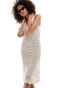 Фото #4 товара JDY v neck crochet midi dress in cream