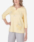 Women's Charleston Three Quarter Sleeve Embroidered Floral Details Top