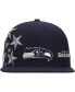 ფოტო #3 პროდუქტის Men's Seattle Seahawks Navy Stars Snapback Hat