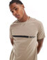 Boss slim fit beach t-shirt in brown