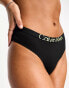 Calvin Klein Future Shift high waist thong with contrast logo waistband in black