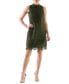 Women's Eyelet Mock-Neck Shift Dress