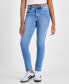 ფოტო #1 პროდუქტის Juniors' Mid-Rise Straight-Leg Jeans