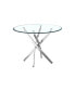 Фото #1 товара Artisan Contemporary Round Clear Dining Tempered Glass Table With Chrome Legs (Silver)