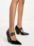 Фото #5 товара Daisy Street double daisy buckle western mary janes in black patent