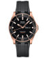 ფოტო #1 პროდუქტის Men's Swiss Automatic Ocean Star Captain V Black Rubber Strap Watch 42.5mm