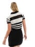 Фото #7 товара ASOS DESIGN knitted polo shirt in mono stripe