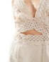 Never Fully Dressed Mimi cut-out linen lace midaxi dress in cream