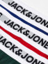 Jack & Jones 3 pack trunks with white logo waistband in multi