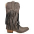 Roper Rickrack Embroidery Fringe Snip Toe Cowboy Womens Brown Casual Boots 09-0