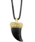 ფოტო #1 პროდუქტის EFFY® Men's Claw 22" Pendant Necklace in Black Rhodium and 18k Gold-Plated Sterling Silver