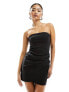 Фото #2 товара ASOS DESIGN structured bandeau mini dress with gathered detail in black