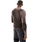 Фото #2 товара ASOS DESIGN muscle fit long sleeve t-shirt in washed brown