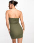 Фото #3 товара Noisy May textured bandeau mini dress in khaki