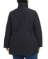 ფოტო #8 პროდუქტის Plus Size Hooded Stand-Collar Quilted Coat