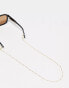 ASOS DESIGN waterproof stainless steel sunglasses chain with triple dot dash design in gold tone