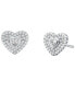 ფოტო #1 პროდუქტის Sterling Silver Pave Heart Stud Earrings