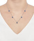 ფოტო #2 პროდუქტის Lab-Grown Sapphire (1-1/10 ct. t.w.) & Lab-Grown White Sapphire (1/6 ct. t.w.) 17" Collar Necklace in Sterling Silver