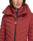 Фото #4 товара Women's Bibbed Hooded Lightweight Puffer Coat, Created for Macy's