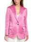 Фото #3 товара Ferragamo Single Button Silk Blazer Women's Pink 40