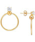 ფოტო #1 პროდუქტის Cubic Zirconia Doorknocker Drop Earrings in 14k Gold