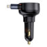 Ładowarka samochodowa ze zwijanym kalblem do iPhone Lightning USB-C 60W czarna