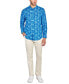 Фото #5 товара Men's Moisture-Wicking Abstract leaf-Print Button-Down Mandarin Shirt