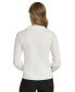 Фото #2 товара Women's Collared V-Neck Ribbed-Sleeve Sweater