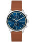 ფოტო #1 პროდუქტის Men's Hoist Chronograph Brown Leather Watch 42mm