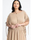 ფოტო #3 პროდუქტის Plus Size Dolman Sleeve Maxi Dress