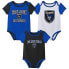 MLS San Jose Earthquakes Infant 3pk Bodysuit - 12M