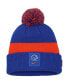 Фото #1 товара Men's Royal Boise State Broncos Sideline Team Cuffed Knit Hat with Pom