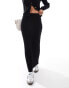 Фото #3 товара Object rib knit maxi skirt co-ord in black